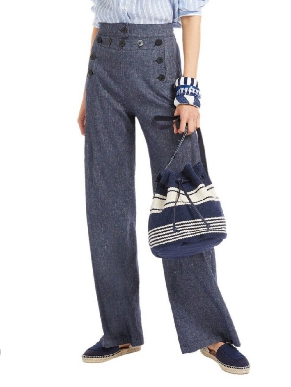 MaxMara Weekend linen/cotton sailor style pants Sz 10